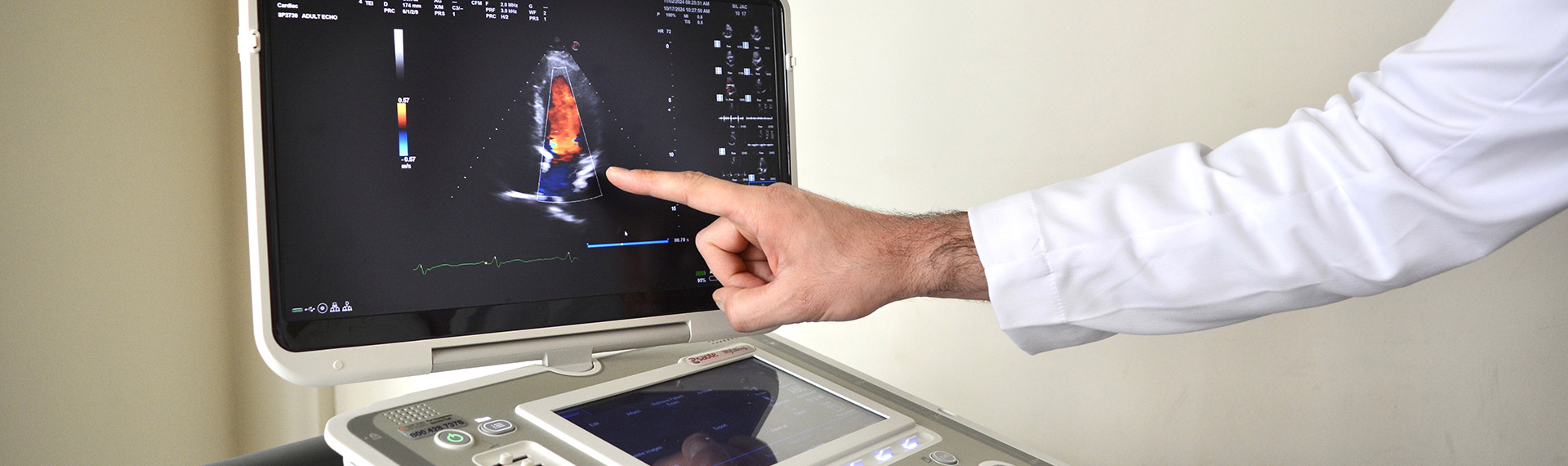 Cardiologist looking at ultrasound images in Nyack, NY