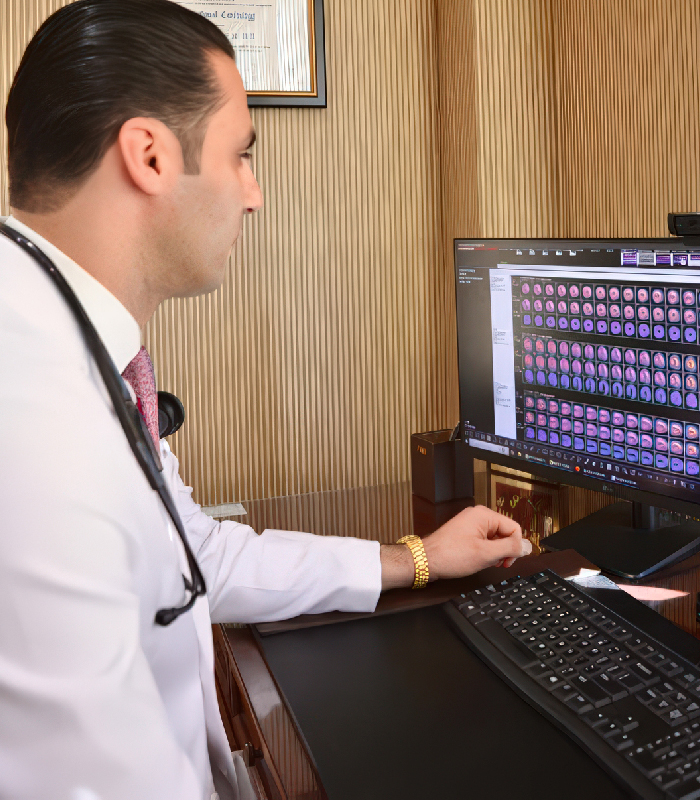 Cardiologist in Monsey, NY Reading Patients Cardiac Stress Test Results